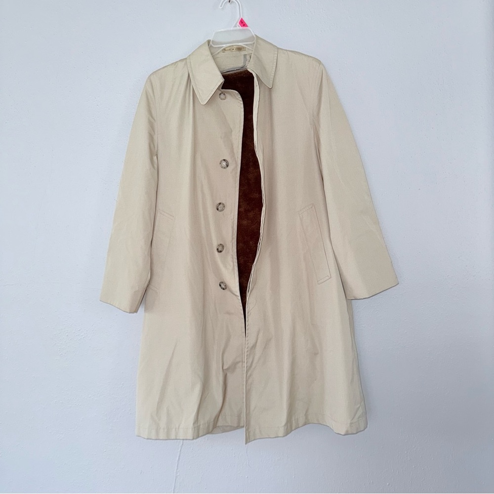 The Men's Store Gray Trench Coat Beige size 38 short